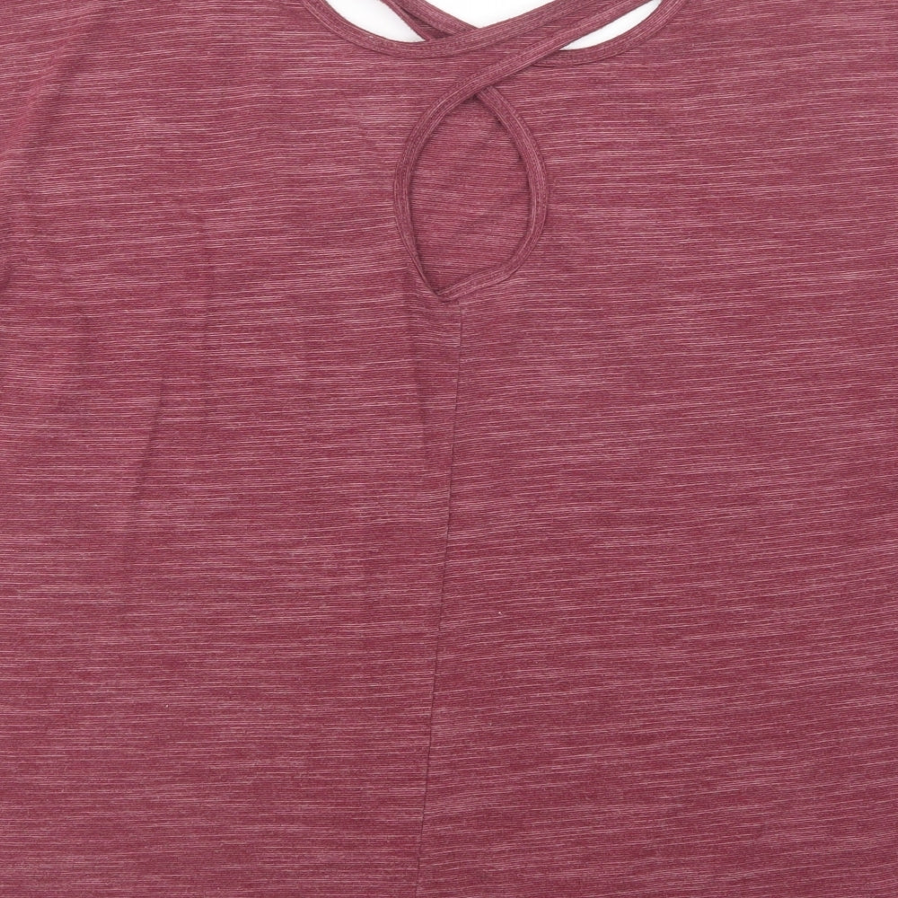 Souluxe Womens Purple  Polyester Pullover T-Shirt Size L Scoop Neck Pullover