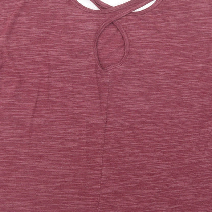 Souluxe Womens Purple  Polyester Pullover T-Shirt Size L Scoop Neck Pullover