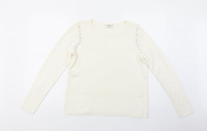 Womens UK Size S Papaya Ivory Pullover Jumper