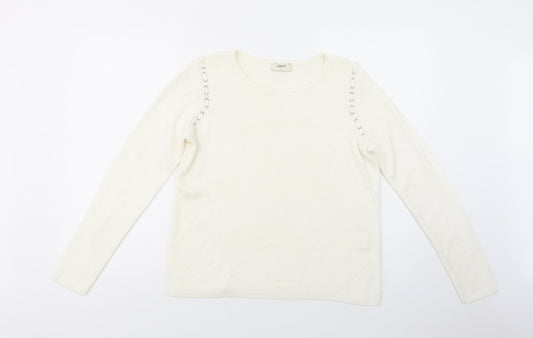 Womens UK Size S Papaya Ivory Pullover Jumper