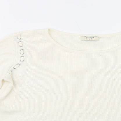 Womens UK Size S Papaya Ivory Pullover Jumper