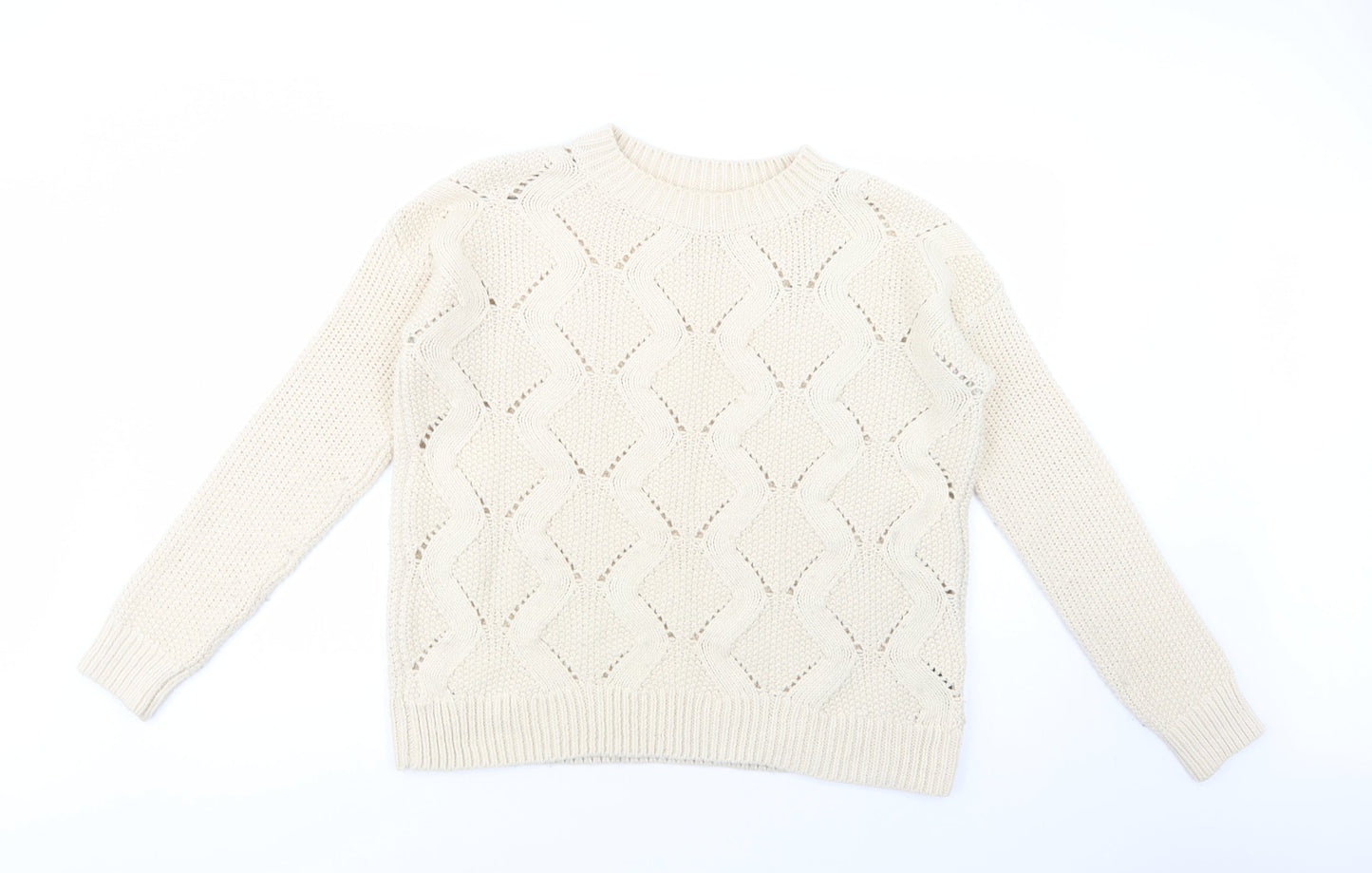 Womens UK Size S H&M Beige Pullover Jumper