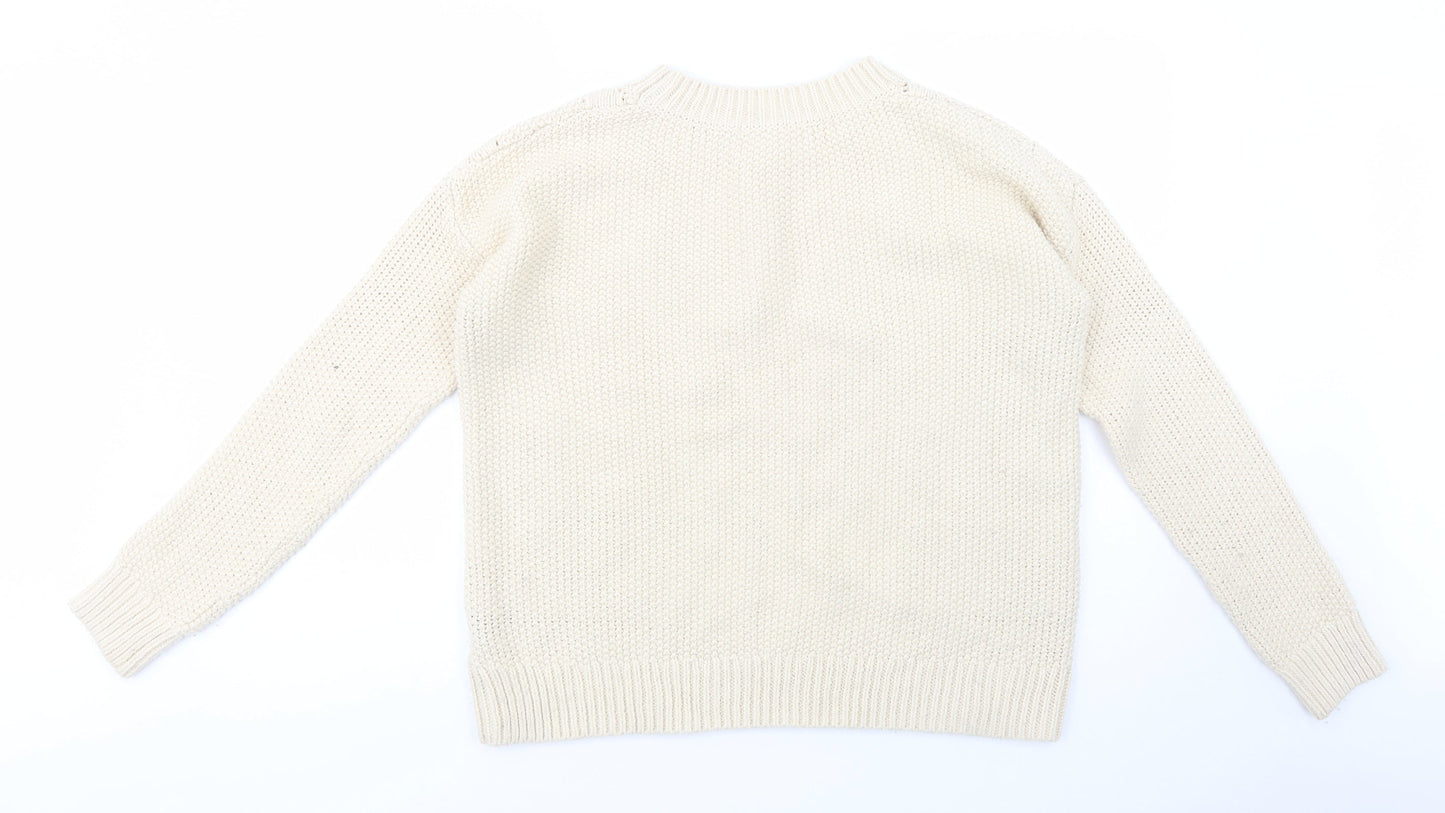 Womens UK Size S H&M Beige Pullover Jumper
