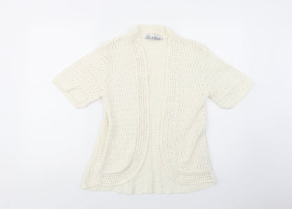 Womens UK Size M Pure & Natural White Cardigan Jumper