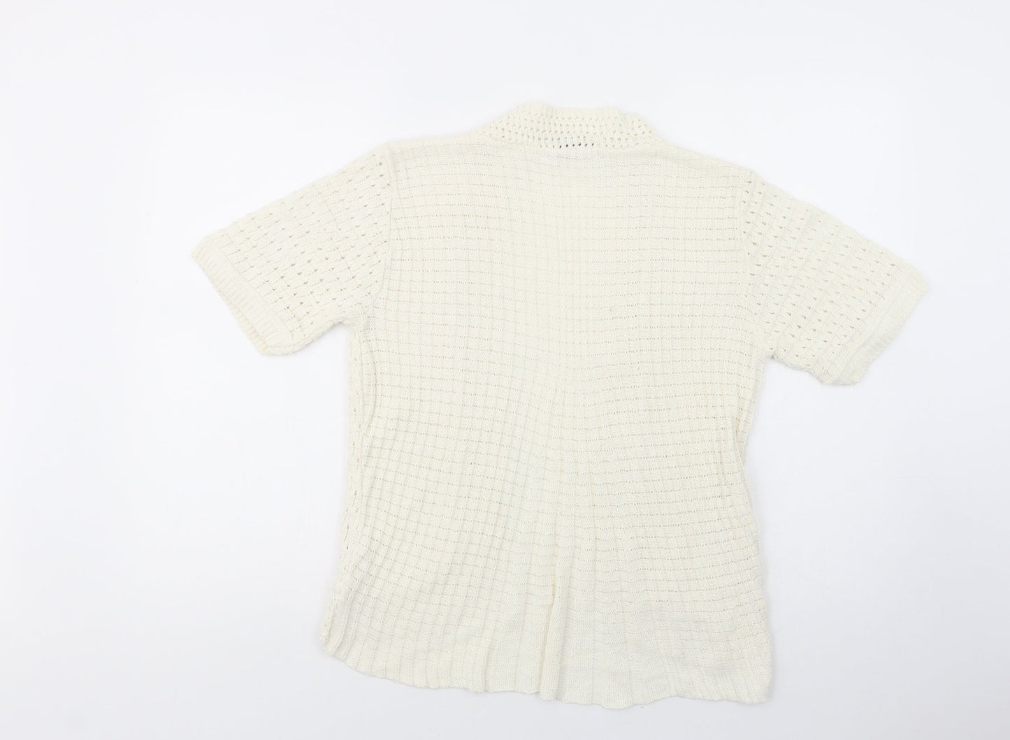 Womens UK Size M Pure & Natural White Cardigan Jumper