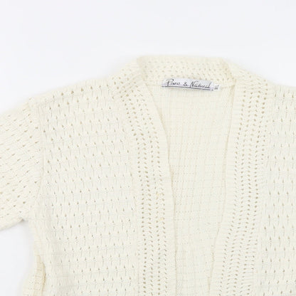 Womens UK Size M Pure & Natural White Cardigan Jumper
