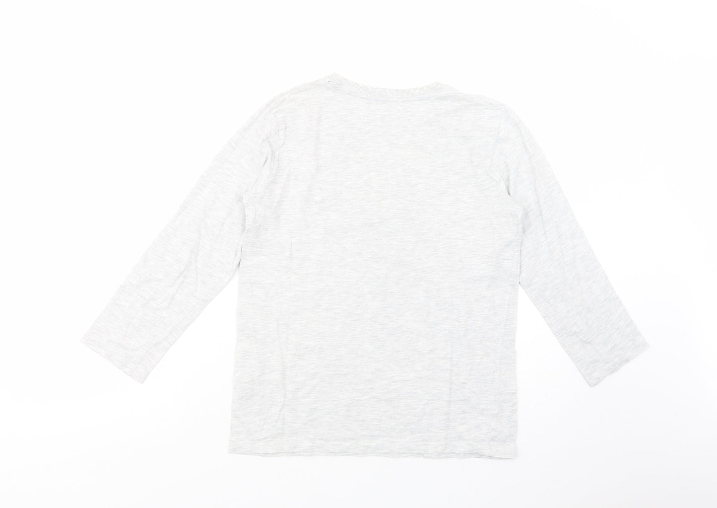 Cool  Boys Grey  Cotton Basic T-Shirt Size 10-11 Years Crew Neck Pullover - Sk8 Board