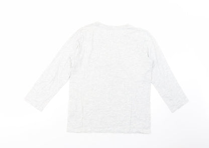Cool  Boys Grey  Cotton Basic T-Shirt Size 10-11 Years Crew Neck Pullover - Sk8 Board
