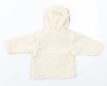 Preworn Girls Beige   Jacket  Size Newborn   Zip - Cute and Cuddly