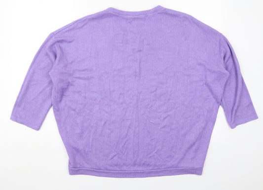 Womens UK Size L Alexara Purple Pullover Jumper