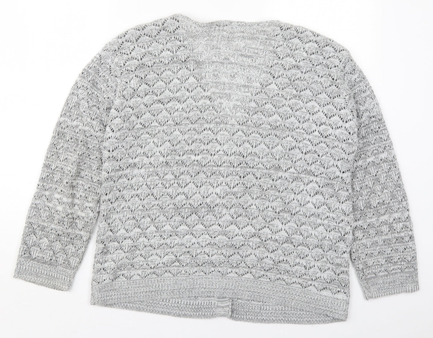 Womens UK Size L Mia Moda Grey Cardigan Jumper