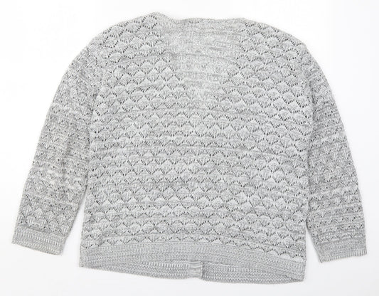 Womens UK Size L Mia Moda Grey Cardigan Jumper