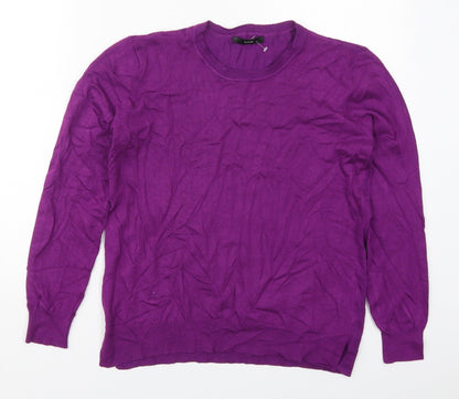 George Womens Purple Crew Neck  Viscose Pullover Jumper Size 12