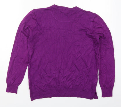 George Womens Purple Crew Neck  Viscose Pullover Jumper Size 12