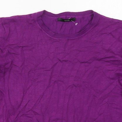George Womens Purple Crew Neck  Viscose Pullover Jumper Size 12