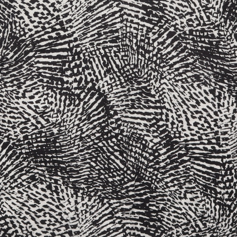 Marks and Spencer Womens Black Crew Neck Animal Print Viscose Cardigan Jumper Size 14