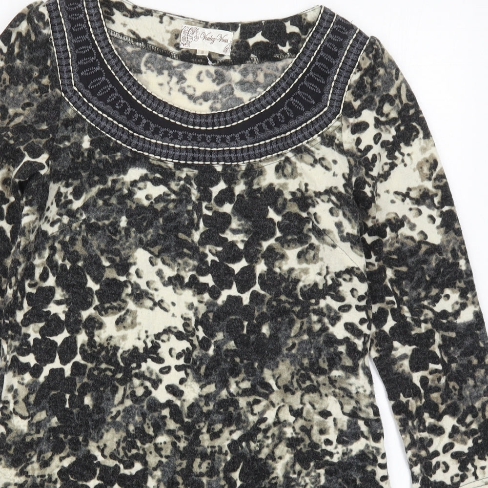 Vouley Vous Womens Beige  Acrylic Jumper Dress  Size S  Round Neck Pullover - Abstract