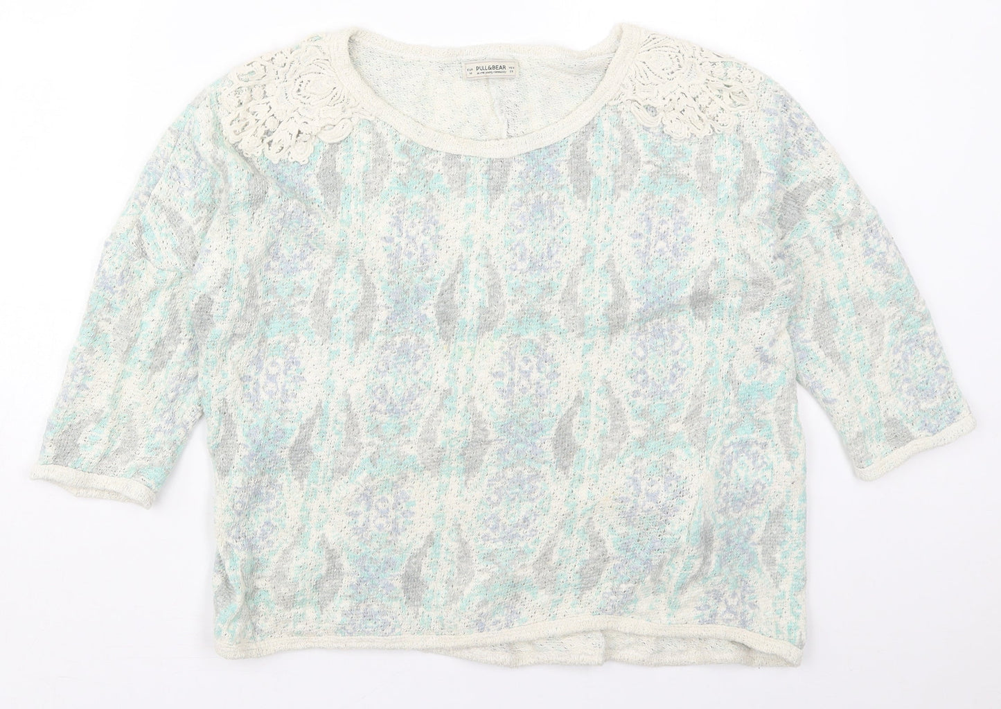 Womens UK Size M Pull & Bear Green Pullover Jumper