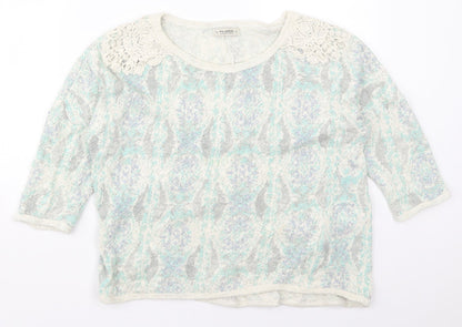 Womens UK Size M Pull & Bear Green Pullover Jumper