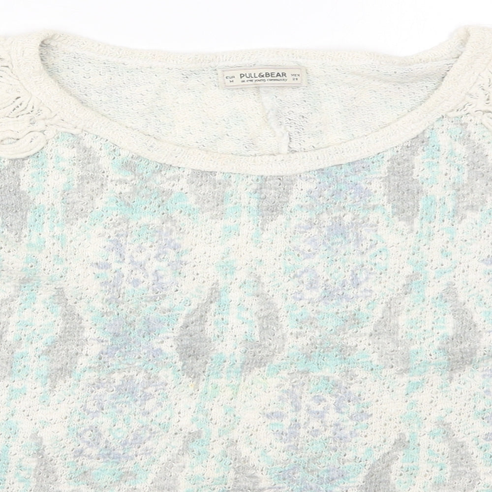 Womens UK Size M Pull & Bear Green Pullover Jumper