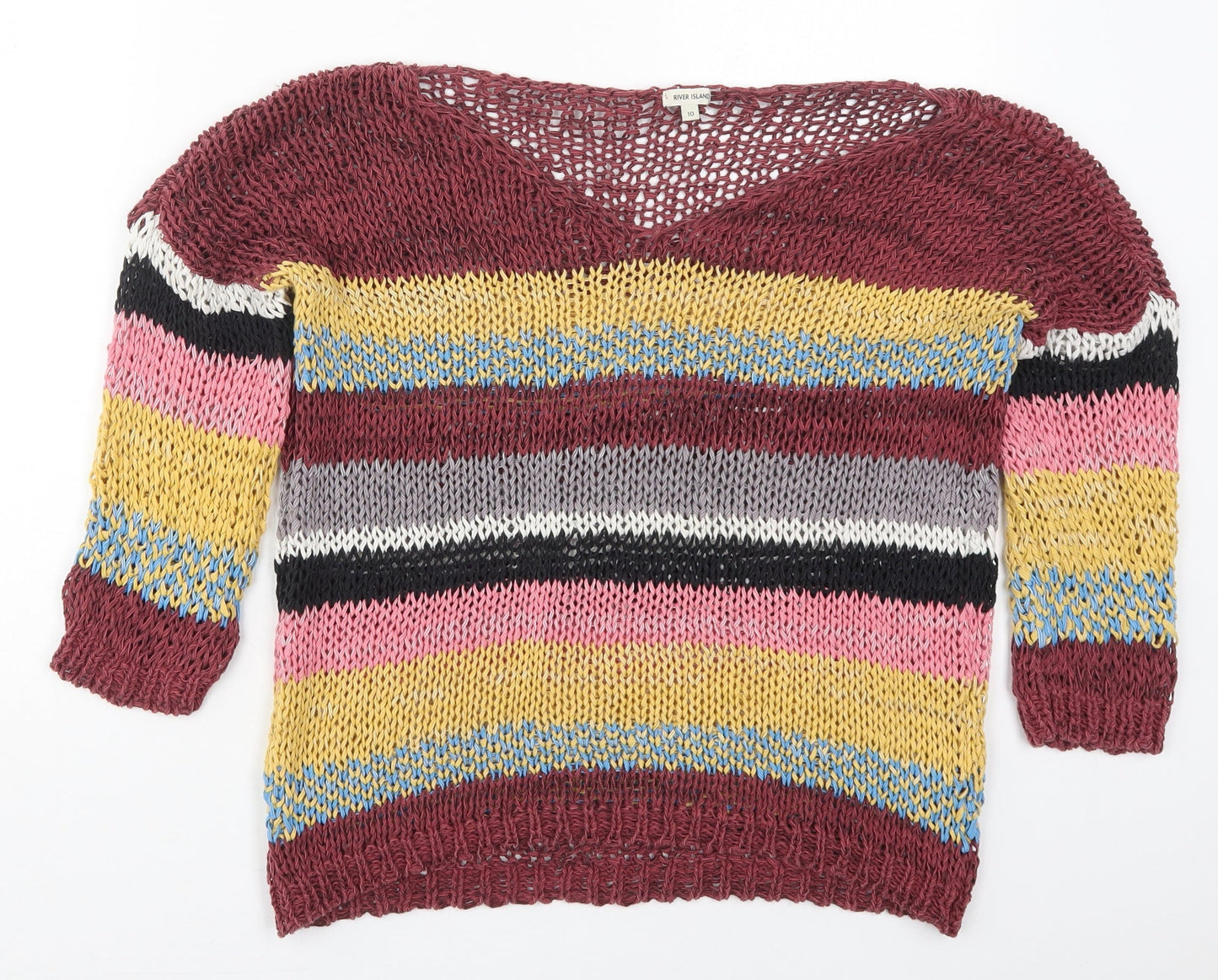 Womens UK Size 10 River Island Multicoloured Pullover Jumper
