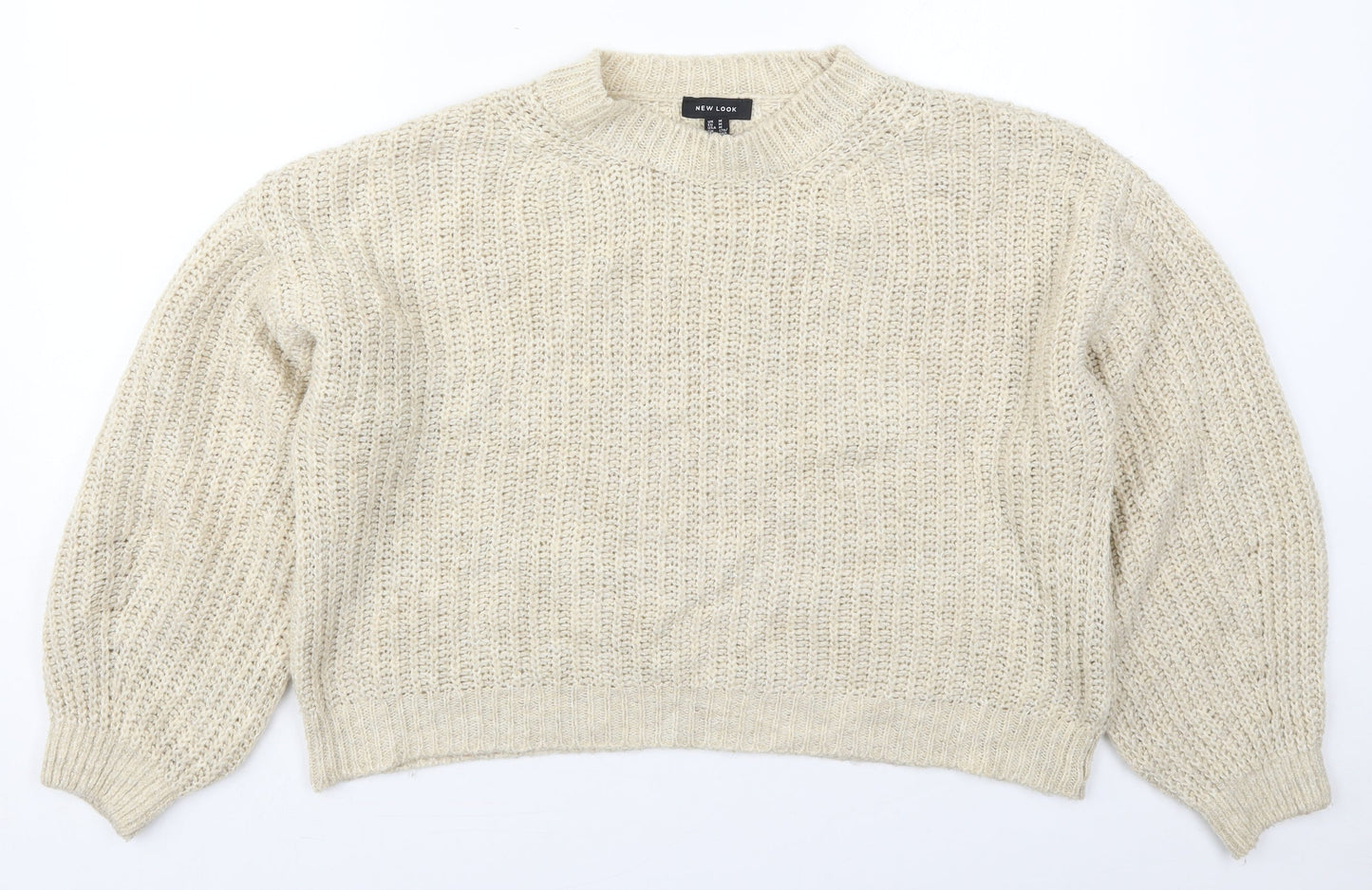 Womens UK Size M New Look Beige Pullover Jumper