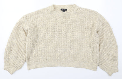 Womens UK Size M New Look Beige Pullover Jumper