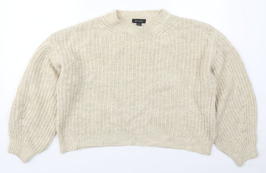 Womens UK Size M New Look Beige Pullover Jumper
