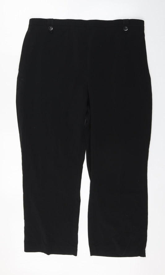 BM Womens Black  Polyester Carrot Trousers Size 20 L25 in Regular Zip