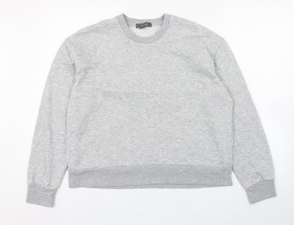 Primark Womens Grey Round Neck  Cotton Pullover Jumper Size S