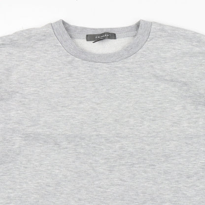 Primark Womens Grey Round Neck  Cotton Pullover Jumper Size S