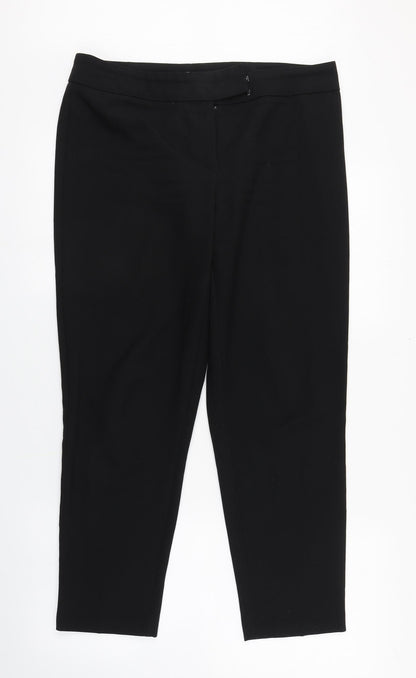 George Womens Black  Polyester Trousers  Size 12 L26 in Regular Zip