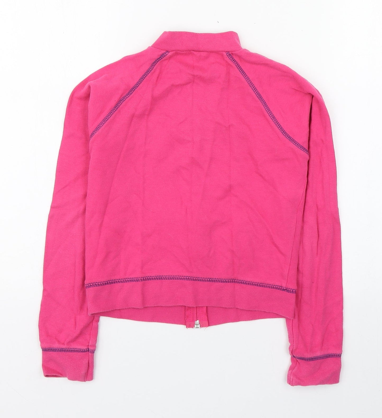 Kids&Co Girls Pink High Neck  100% Cotton Full Zip Jumper Size 9-10 Years