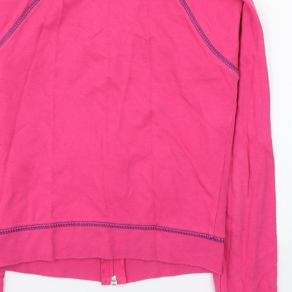 Kids&Co Girls Pink High Neck  100% Cotton Full Zip Jumper Size 9-10 Years