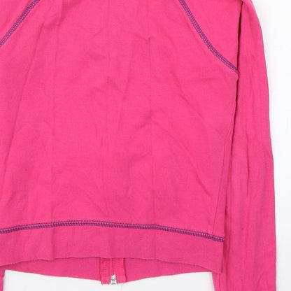 Kids&Co Girls Pink High Neck  100% Cotton Full Zip Jumper Size 9-10 Years