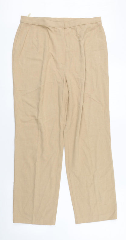 Womens UK Size 14 Marks and Spencer Regular Fit  Beige Trousers