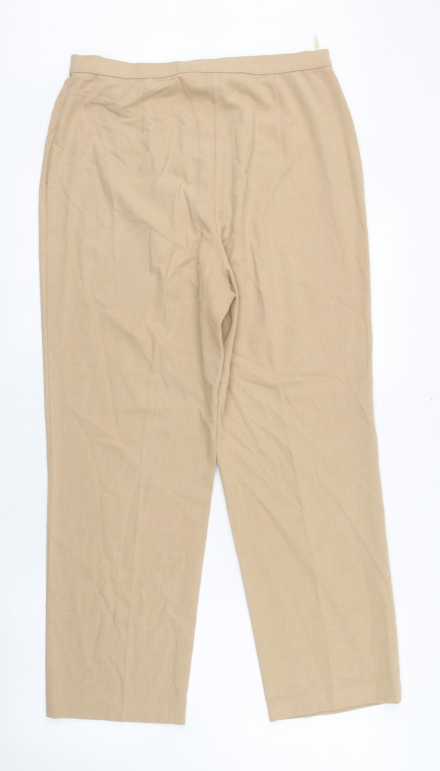 Womens UK Size 14 Marks and Spencer Regular Fit  Beige Trousers
