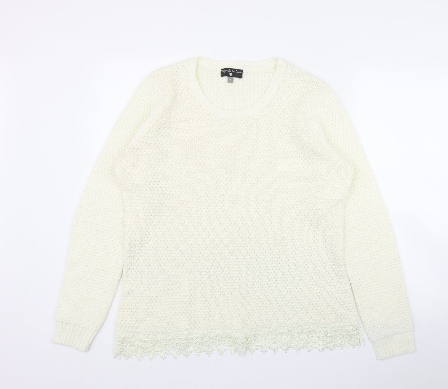 Womens UK Size M Originals Knitwear Ivory Pullover Jumper