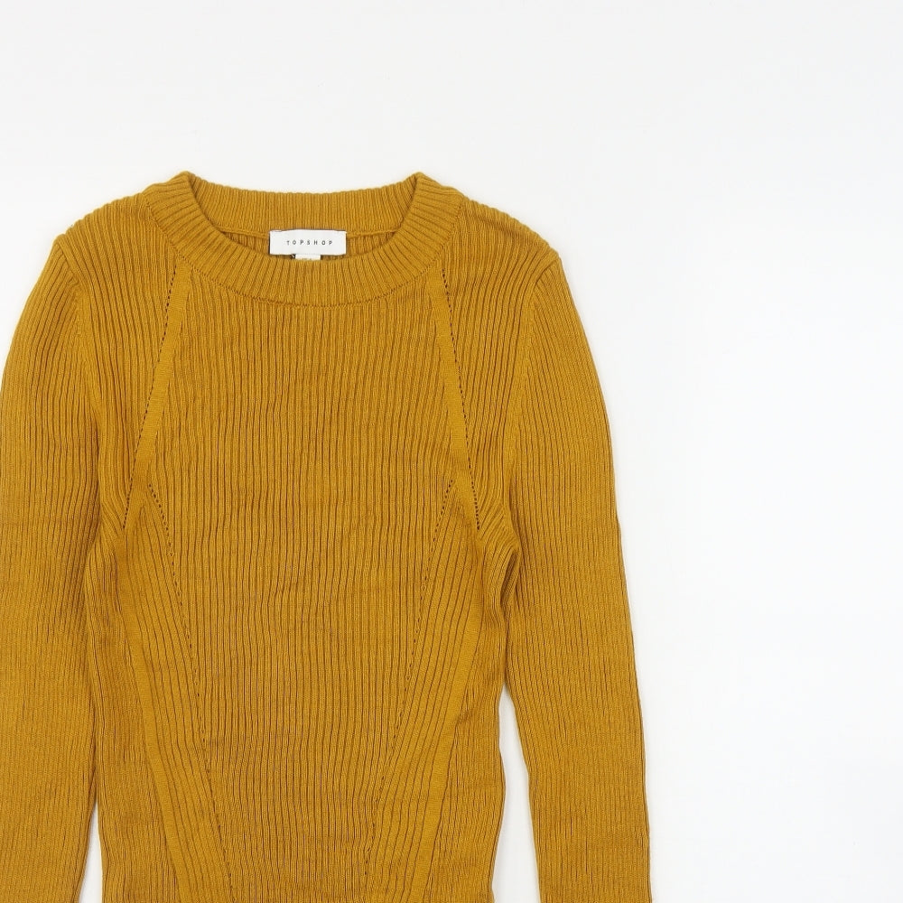 Womens UK Size S Topshop Yellow Pullover Jumper