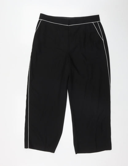 F&F Womens Black  Polyester Trousers  Size 12 L22 in Regular Zip