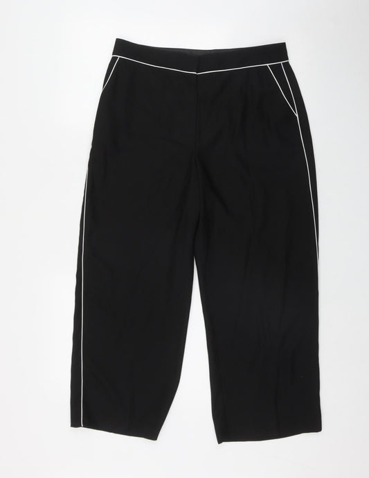 F&F Womens Black  Polyester Trousers  Size 12 L22 in Regular Zip