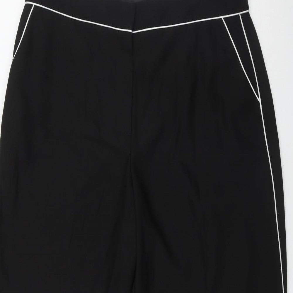 F&F Womens Black  Polyester Trousers  Size 12 L22 in Regular Zip