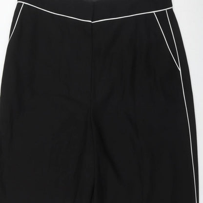 F&F Womens Black  Polyester Trousers  Size 12 L22 in Regular Zip