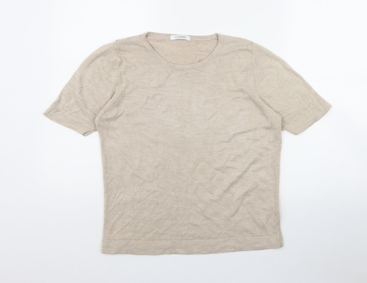 Womens UK Size 16 Classic Beige Pullover Jumper
