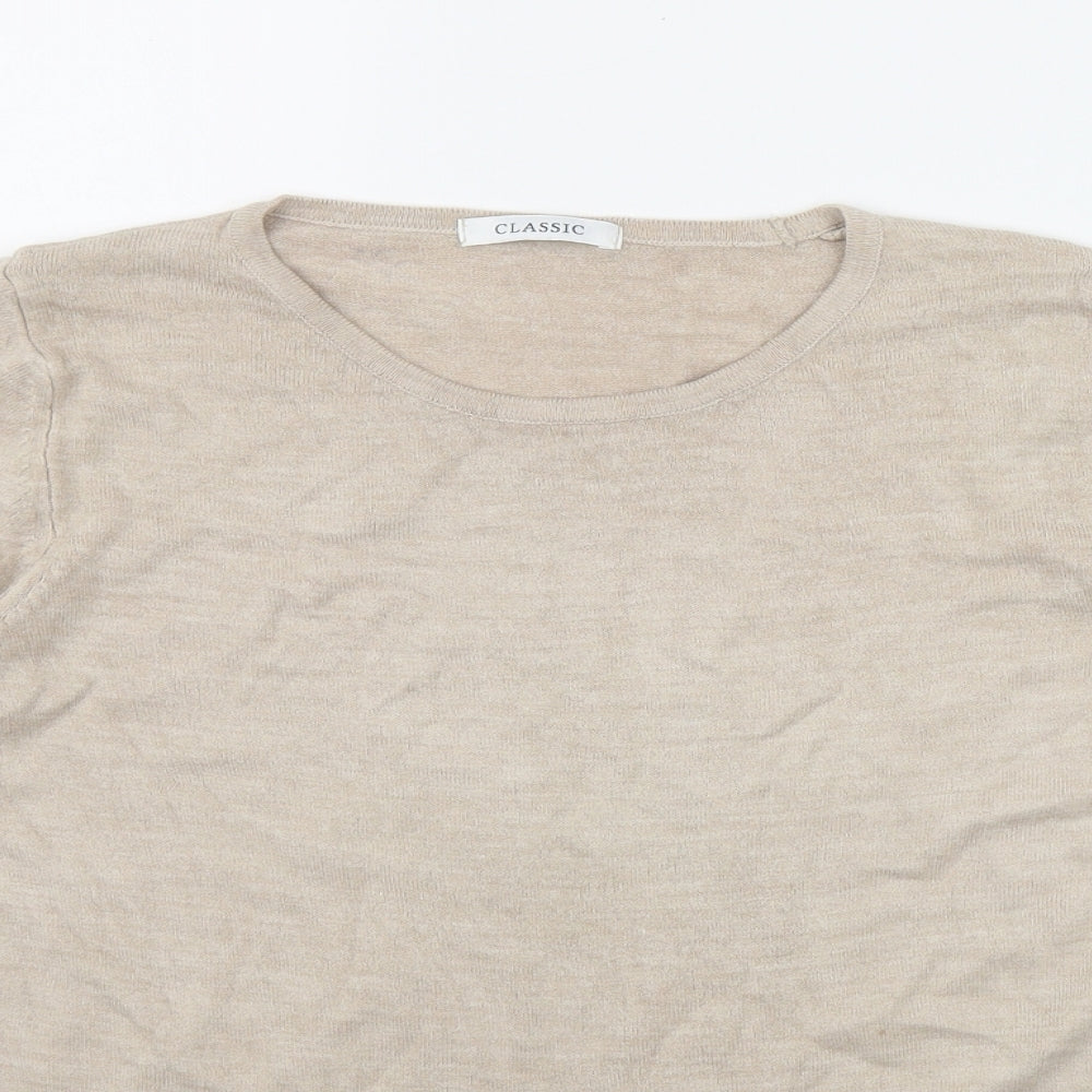 Womens UK Size 16 Classic Beige Pullover Jumper