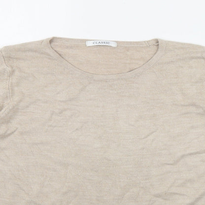 Womens UK Size 16 Classic Beige Pullover Jumper