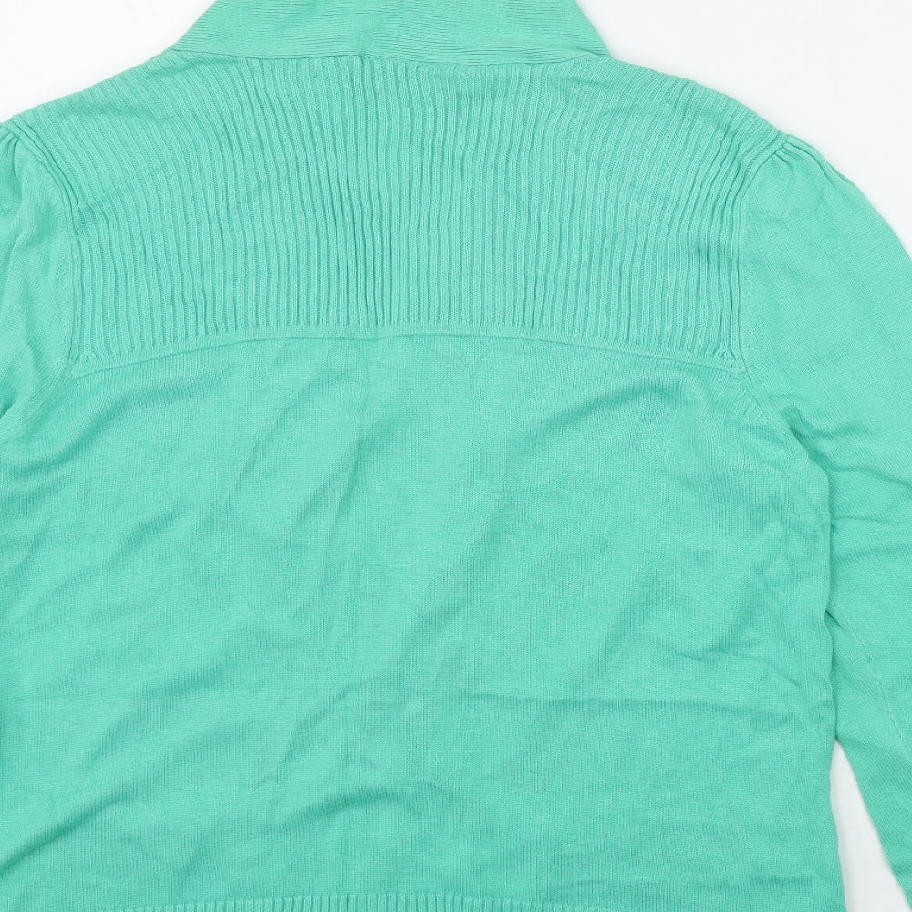 Womens UK Size M Wallis Green Cardigan Jumper