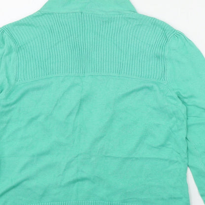 Womens UK Size M Wallis Green Cardigan Jumper