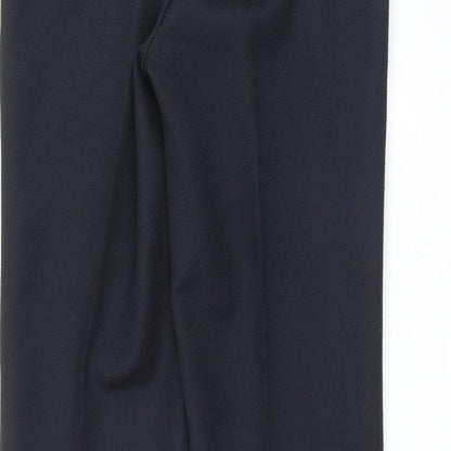 Marks and Spencer Mens Blue  Polyester Trousers  Size 32 in L33 in Regular Zip