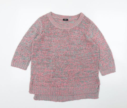 F&F Womens Pink Round Neck  Acrylic Pullover Jumper Size 14